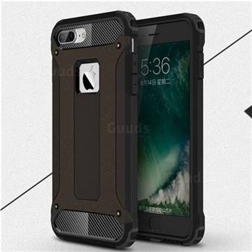 King Kong Armor Premium Shockproof Dual Layer Rugged Hard Cover for iPhone 8 Plus / 7 Plus 7P(5.5 inch) - Black Gold