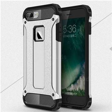King Kong Armor Premium Shockproof Dual Layer Rugged Hard Cover for iPhone 8 Plus / 7 Plus 7P(5.5 inch) - Technology Silver