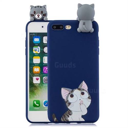 Big Face Cat Soft 3D Climbing Doll Soft Case for iPhone 8 Plus / 7 Plus 7P(5.5 inch)