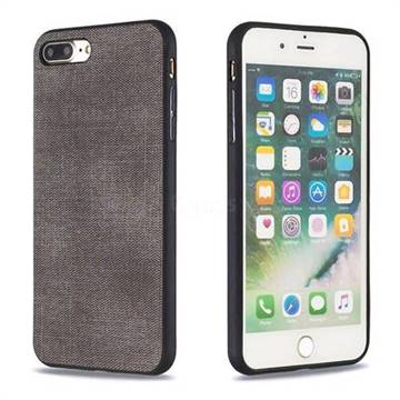 Canvas Cloth Coated Soft Phone Cover for iPhone 8 Plus / 7 Plus 7P(5.5 inch) - Dark Gray