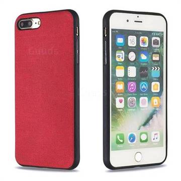 Canvas Cloth Coated Soft Phone Cover for iPhone 8 Plus / 7 Plus 7P(5.5 inch) - Red