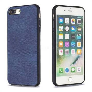 Canvas Cloth Coated Soft Phone Cover for iPhone 8 Plus / 7 Plus 7P(5.5 inch) - Blue