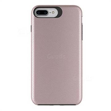 Triangle Texture Shockproof Hybrid Rugged Armor Defender Phone Case for iPhone 8 Plus / 7 Plus 7P(5.5 inch) - Rose Gold