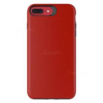 Triangle Texture Shockproof Hybrid Rugged Armor Defender Phone Case for iPhone 8 Plus / 7 Plus 7P(5.5 inch) - Red