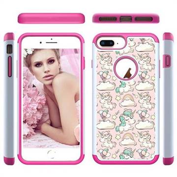 Pink Pony Shock Absorbing Hybrid Defender Rugged Phone Case Cover for iPhone 8 Plus / 7 Plus 7P(5.5 inch)