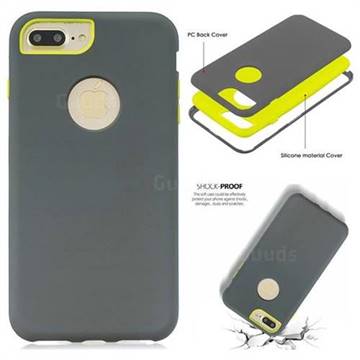Matte PC + Silicone Shockproof Phone Back Cover Case for iPhone 8 Plus / 7 Plus 7P(5.5 inch) - Gray