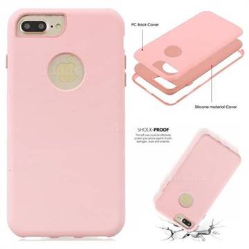 Matte PC + Silicone Shockproof Phone Back Cover Case for iPhone 8 Plus / 7 Plus 7P(5.5 inch) - Pink
