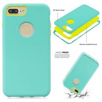 Matte PC + Silicone Shockproof Phone Back Cover Case for iPhone 8 Plus / 7 Plus 7P(5.5 inch) - Baby Blue