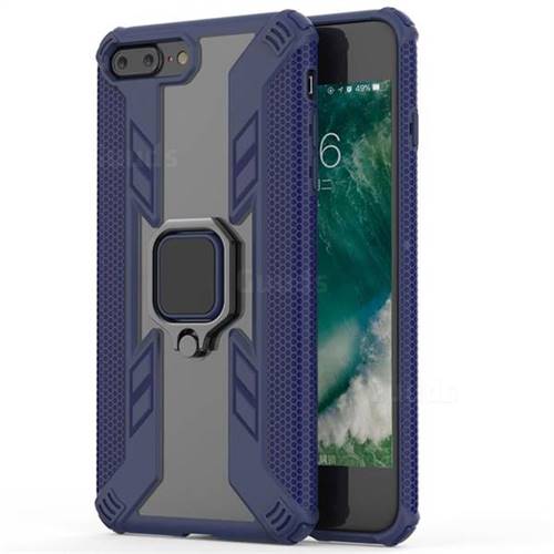Predator Armor Metal Ring Grip Shockproof Dual Layer Rugged Hard Cover for iPhone 8 Plus / 7 Plus 7P(5.5 inch) - Blue