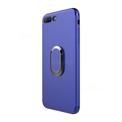 Anti-fall Invisible 360 Rotating Ring Grip Holder Kickstand Phone Cover for iPhone 8 Plus / 7 Plus 7P(5.5 inch) - Blue