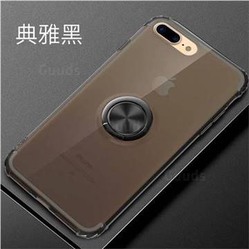 Anti-fall Invisible Press Bounce Ring Holder Phone Cover for iPhone 8 Plus / 7 Plus 7P(5.5 inch) - Elegant Black