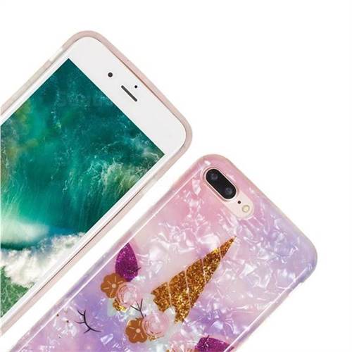 Unicorn Girl Shell Pattern Clear Bumper Glossy Rubber Silicone Phone Case  for iPhone 8 Plus / 7 Plus 7P(5.5 inch) - TPU Case - Guuds