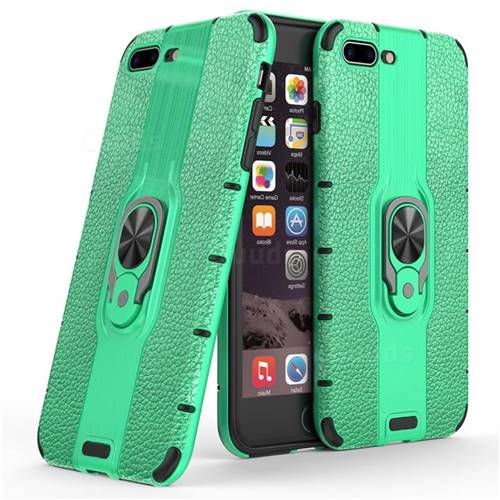 Alita Battle Angel Armor Metal Ring Grip Shockproof Dual Layer Rugged Hard Cover for iPhone 8 Plus / 7 Plus 7P(5.5 inch) - Green