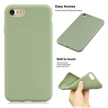 Soft Matte Silicone Phone Cover for iPhone 8 Plus / 7 Plus 7P(5.5 inch) - Bean Green