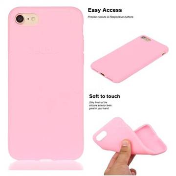Soft Matte Silicone Phone Cover for iPhone 8 Plus / 7 Plus 7P(5.5 inch) - Rose Red