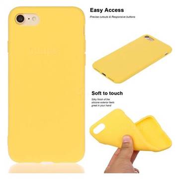 Soft Matte Silicone Phone Cover for iPhone 8 Plus / 7 Plus 7P(5.5 inch) - Yellow