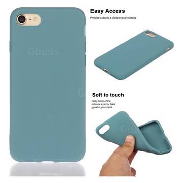 Soft Matte Silicone Phone Cover for iPhone 8 Plus / 7 Plus 7P(5.5 inch) - Lake Blue