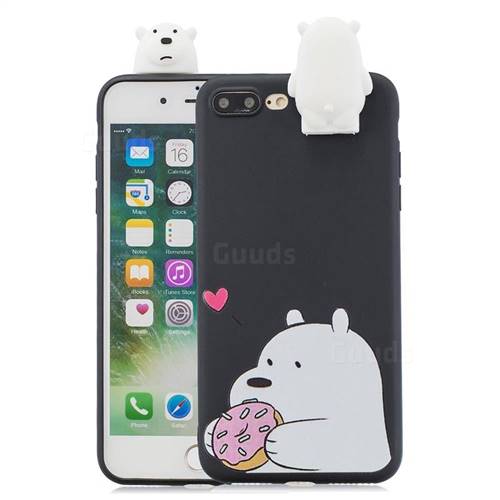 Big White Bear Soft 3D Climbing Doll Stand Soft Case for iPhone 8 Plus / 7 Plus 7P(5.5 inch)