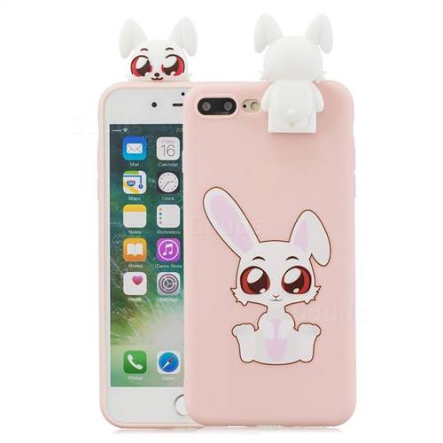 Cute Rabbit Soft 3D Climbing Doll Stand Soft Case for iPhone 8 Plus / 7 Plus 7P(5.5 inch)
