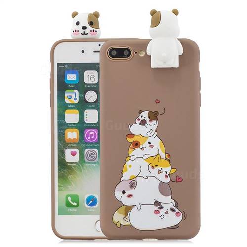 Hamster Family Soft 3D Climbing Doll Stand Soft Case for iPhone 8 Plus / 7 Plus 7P(5.5 inch)