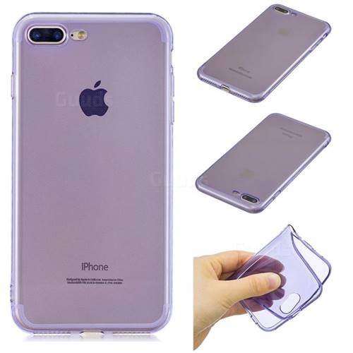 Transparent Jelly Mobile Phone Case for iPhone 8 Plus / 7 Plus 7P(5.5 inch) - Purple