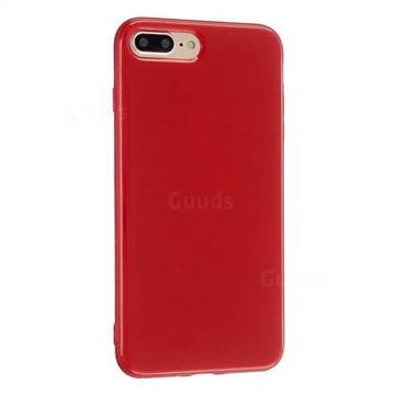 2mm Candy Soft Silicone Phone Case Cover for iPhone 8 Plus / 7 Plus 7P(5.5 inch) - Hot Red