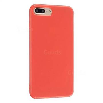 2mm Candy Soft Silicone Phone Case Cover for iPhone 8 Plus / 7 Plus 7P(5.5 inch) - Coral Red