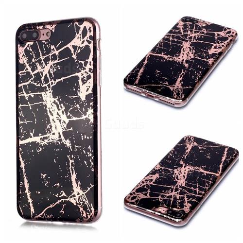 Black Galvanized Rose Gold Marble Phone Back Cover for iPhone 8 Plus / 7 Plus 7P(5.5 inch)