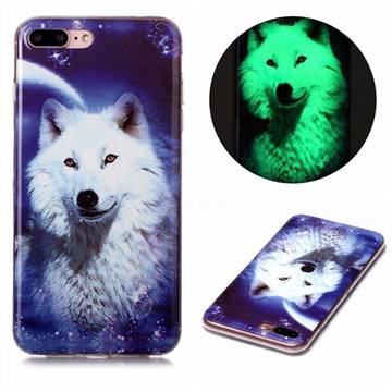 Galaxy Wolf Noctilucent Soft TPU Back Cover for iPhone 8 Plus / 7 Plus 7P(5.5 inch)