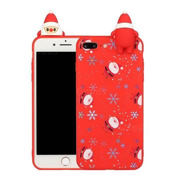 Snowflakes Gloves Christmas Xmax Soft 3D Doll Silicone Case for iPhone 8 Plus / 7 Plus 7P(5.5 inch)