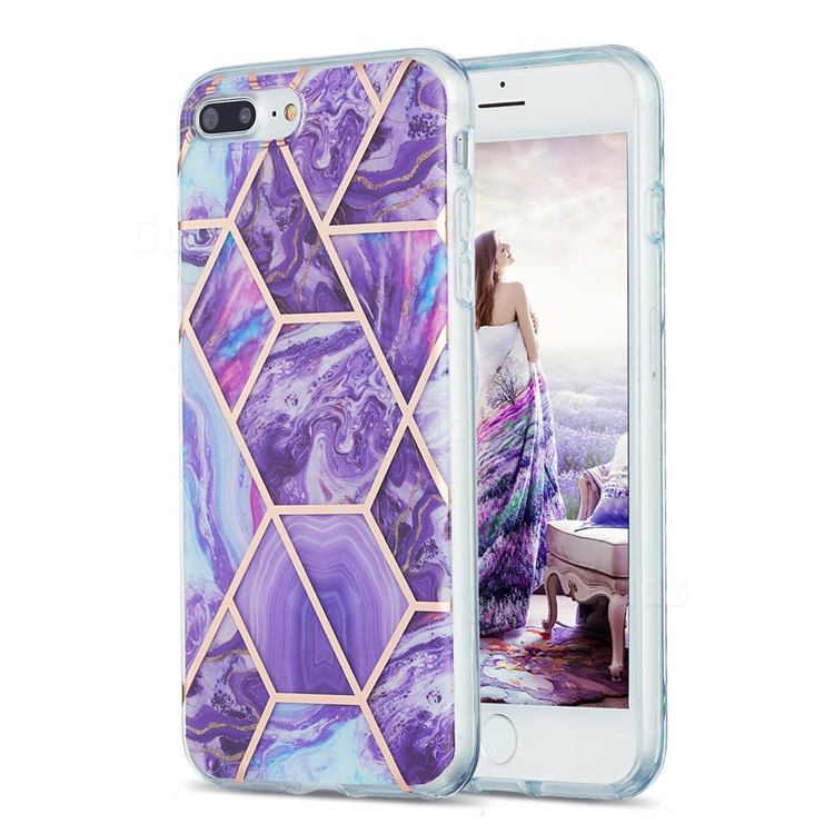 Purple Gagic Marble Pattern Galvanized Electroplating Protective Case Cover for iPhone 8 Plus / 7 Plus 7P(5.5 inch)