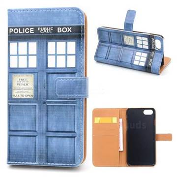 Police Box Leather Wallet Case for iPhone 8 Plus / 7 Plus 8P 7P (5.5 inch)