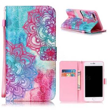 Lace Flower Leather Wallet Case for iPhone 8 Plus / 7 Plus 8P 7P (5.5 inch)