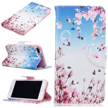 Orchid Butterflies Leather Wallet Case for iPhone 8 Plus / 7 Plus 8P 7P (5.5 inch)
