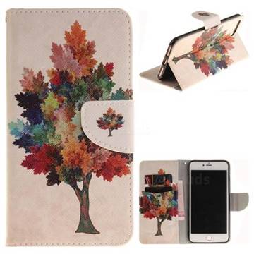 Colored Tree PU Leather Wallet Case for iPhone 8 Plus / 7 Plus 8P 7P(5.5 inch)