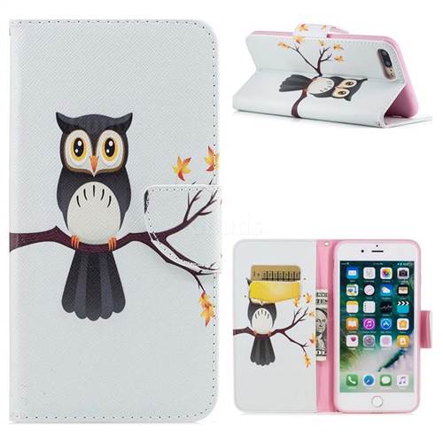Owl on Tree Leather Wallet Case for iPhone 8 Plus / 7 Plus 8P 7P(5.5 inch)