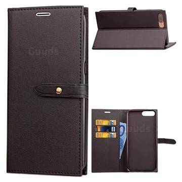 Luxury Fashion Korean PU Leather Wallet Case for iPhone 8 Plus / 7 Plus 8P 7P(5.5 inch) - Black