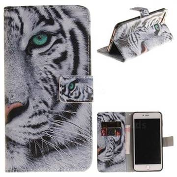 White Tiger PU Leather Wallet Case for iPhone 8 Plus / 7 Plus 8P 7P(5.5 inch)