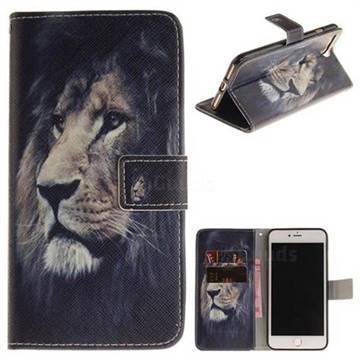 Lion Face PU Leather Wallet Case for iPhone 8 Plus / 7 Plus 8P 7P(5.5 inch)