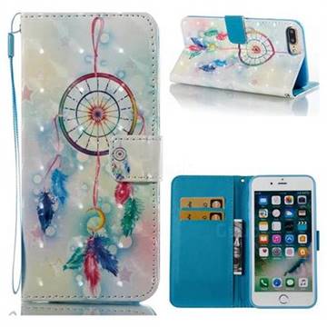 Feather Wind Chimes 3D Painted Leather Wallet Case for iPhone 8 Plus / 7 Plus 8P 7P(5.5 inch)