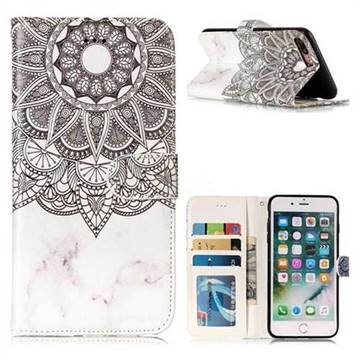 Marble Mandala 3D Relief Oil PU Leather Wallet Case for iPhone 8 Plus / 7 Plus 7P(5.5 inch)