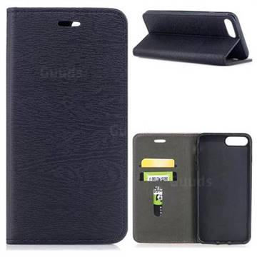 Tree Bark Pattern Automatic suction Leather Wallet Case for iPhone 8 Plus / 7 Plus 7P(5.5 inch) - Black