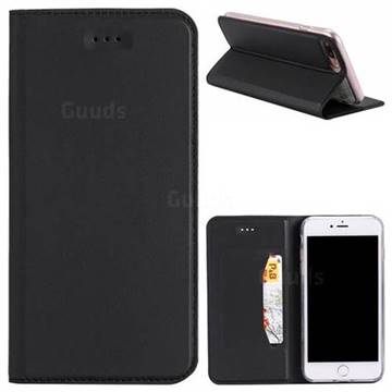 Ultra Slim Automatic Suction Leather Wallet Case for iPhone 8 Plus / 7 Plus 7P(5.5 inch) - Black