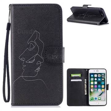Kiss Streak PU Leather Wallet Case for iPhone 8 Plus / 7 Plus 7P(5.5 inch)