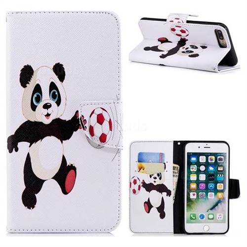 Football Panda Leather Wallet Case for iPhone 8 Plus / 7 Plus 7P(5.5 inch)