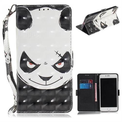 Angry Bear 3D Painted Leather Wallet Phone Case for iPhone 8 Plus / 7 Plus 7P(5.5 inch)