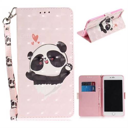 Heart Cat 3D Painted Leather Wallet Phone Case for iPhone 8 Plus / 7 Plus 7P(5.5 inch)