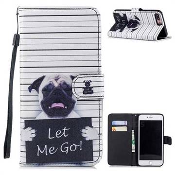 Prison Dog Painting Leather Wallet Phone Case for iPhone 8 Plus / 7 Plus 7P(5.5 inch)