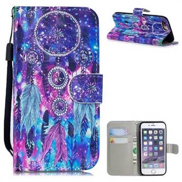 Star Wind Chimes 3D Painted Leather Wallet Phone Case for iPhone 8 Plus / 7 Plus 7P(5.5 inch)