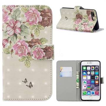 Beauty Rose 3D Painted Leather Phone Wallet Case for iPhone 8 Plus / 7 Plus 7P(5.5 inch)